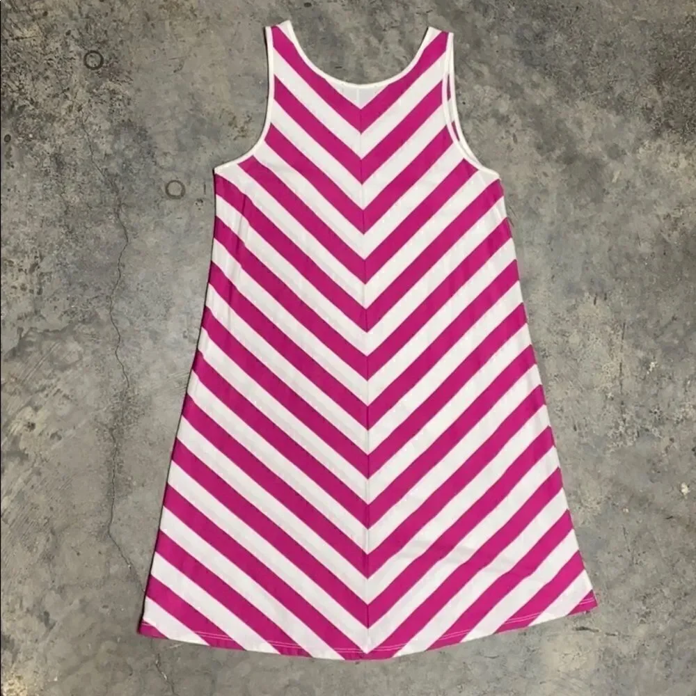 Gap Pink Chevron kids Sleeveless Knit Dress size 14-16